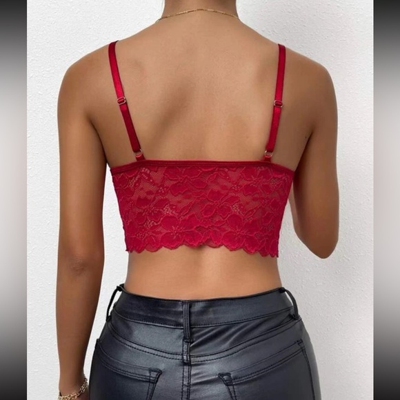 Sexy white lace bustier cami bralette crop top - Picture 10 of 16